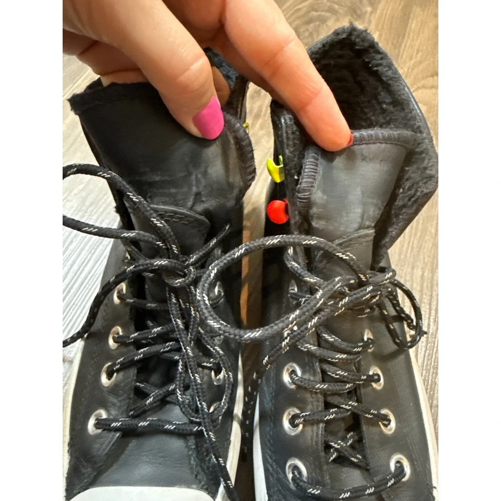 Converse Lugged Winter Gore-Tex Boots Women 9 Black Leather Fleece Lined High